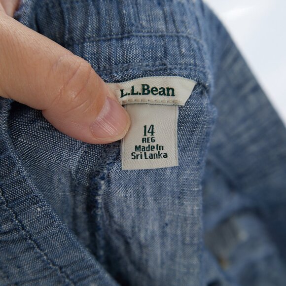 L.L.Bean Premium Linen Breezy Pull-On Ankle Pants Women's Size 14 - Picture 7 of 8